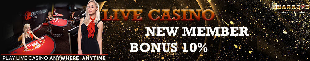 Bonus Live Casino 10% New Member